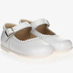 Early Days Traditional Shoes|First Walkers*Girls White Leather Shoes