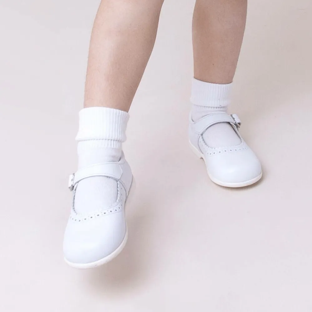 Early Days Traditional Shoes|First Walkers*Girls White Leather Shoes