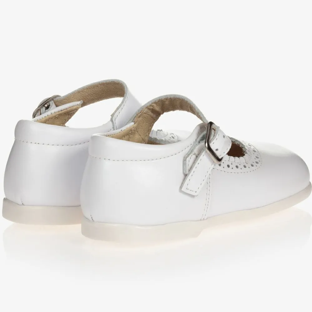 Early Days Traditional Shoes|First Walkers*Girls White Leather Shoes