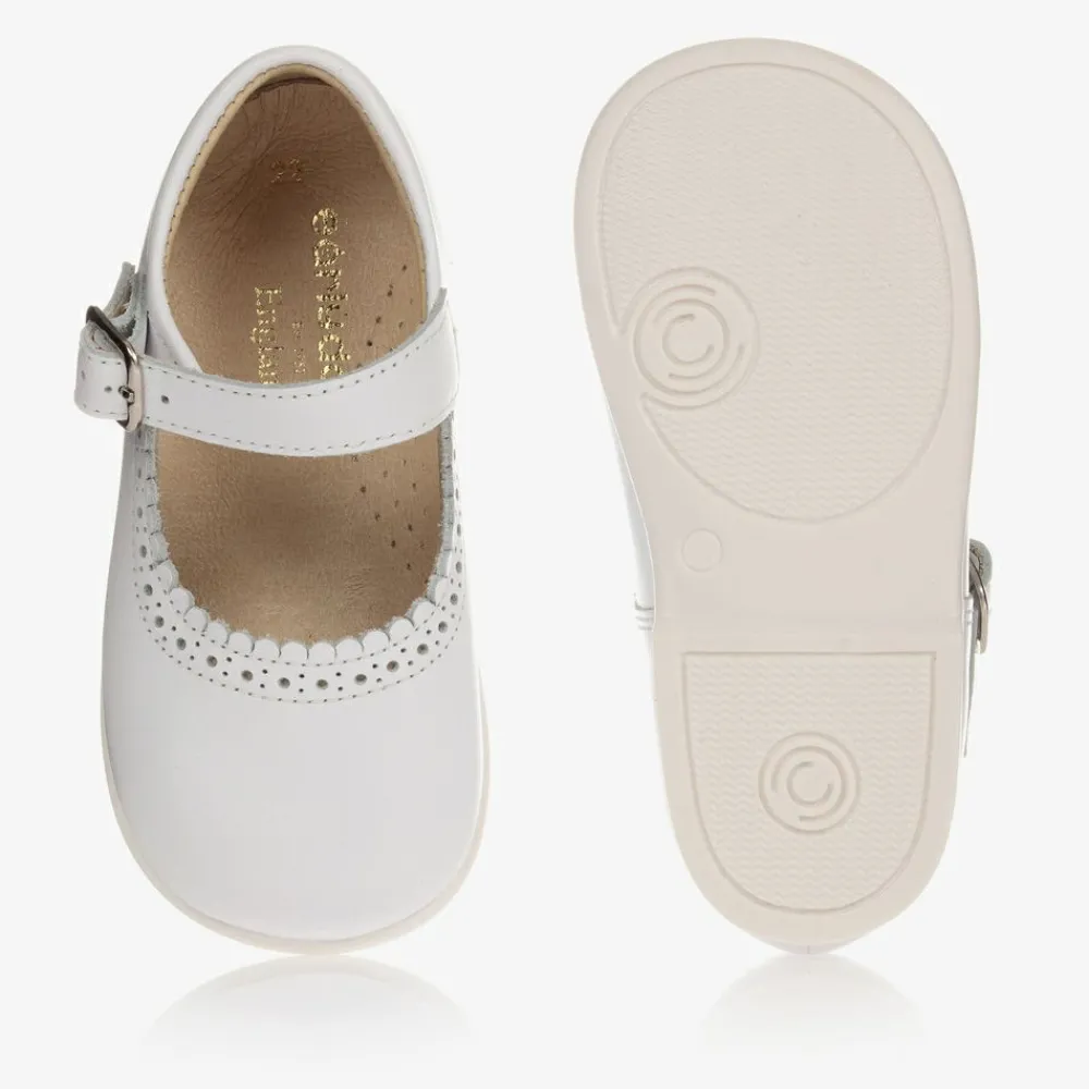 Early Days Traditional Shoes|First Walkers*Girls White Leather Shoes