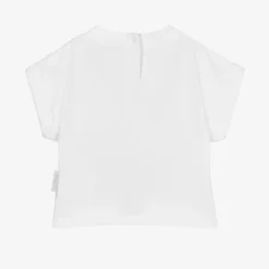 Moncler Enfant Tops*Girls White Logo T-Shirt