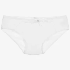 Story Loris Underwear*Girls White Modal & Lace Knickers