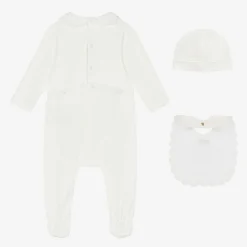 Chloé Babysuits*Girls White Organic Cotton Babysuit Gift Set