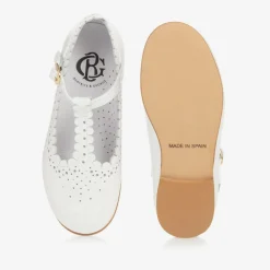 Beatrice amp; George Traditional Shoes|Bar Shoes*Girls White Patent Leather T-Bar Shoes