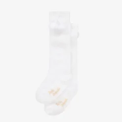 Pretty Originals Socks*Girls White Pom-Pom Cotton Socks