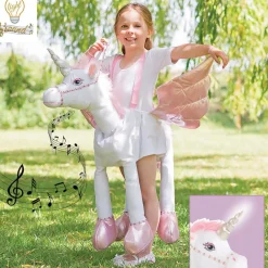 Dress Up by Design Costumes*Girls White Sound & Light Unicorn Costume