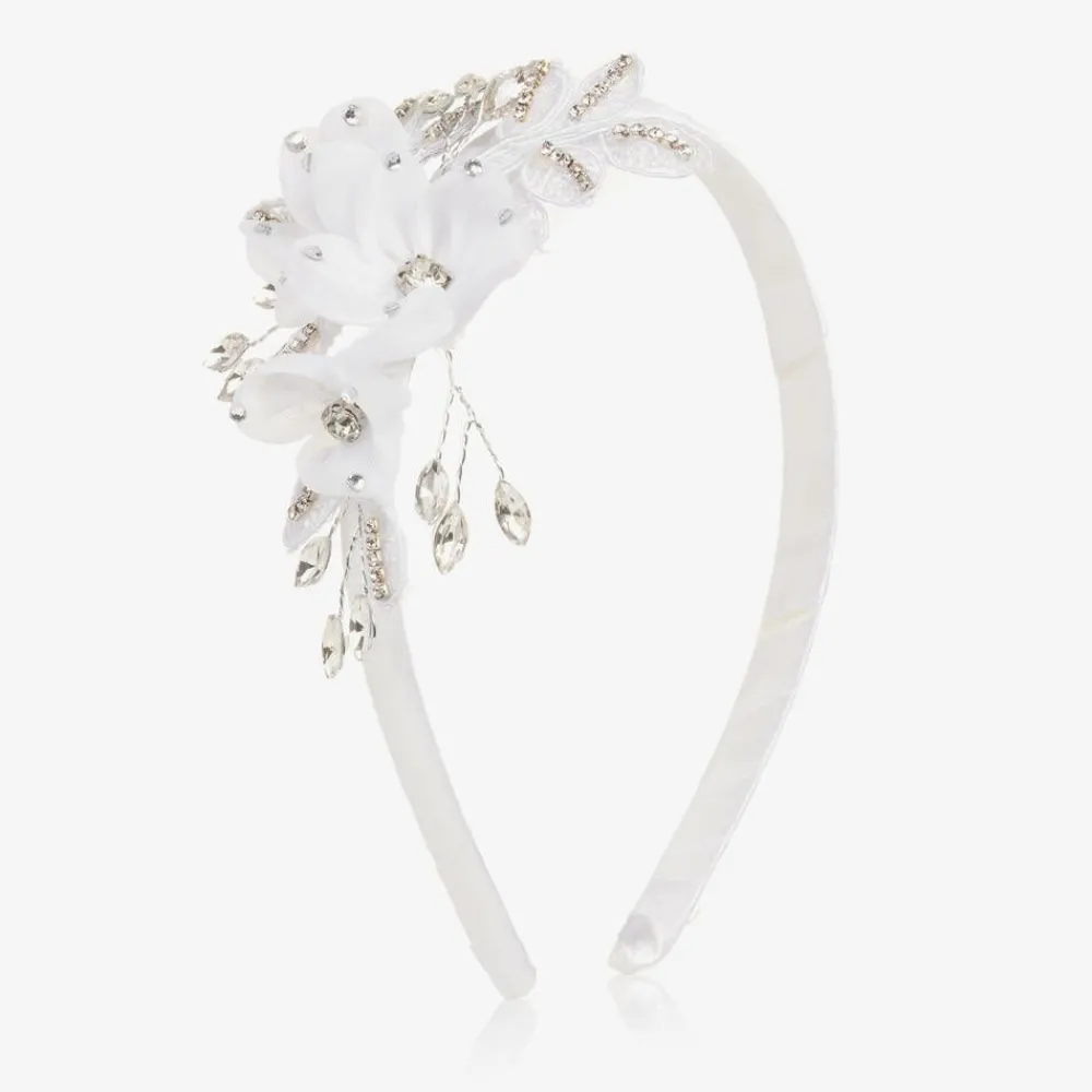 Sevva Hair Accessories*Girls White Tulle Flower Hairband
