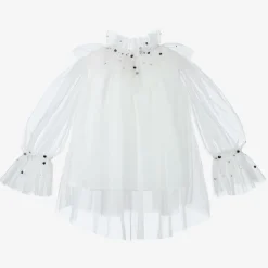 Tutu du Monde Costumes*Girls White Tulle Harlequin Top