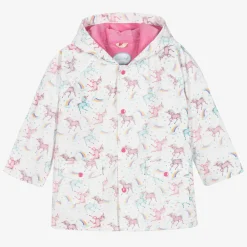 Powell Craft Coats & Jackets*Girls White Unicorn Print Raincoat