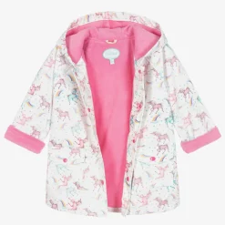 Powell Craft Coats & Jackets*Girls White Unicorn Print Raincoat