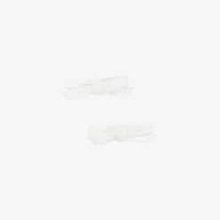 Bowtique London Hair Accessories*Girls White Velvet Bow Hair Clips (2 Pack)