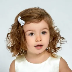 Bowtique London Hair Accessories*Girls White Velvet Bow Hair Clips (2 Pack)