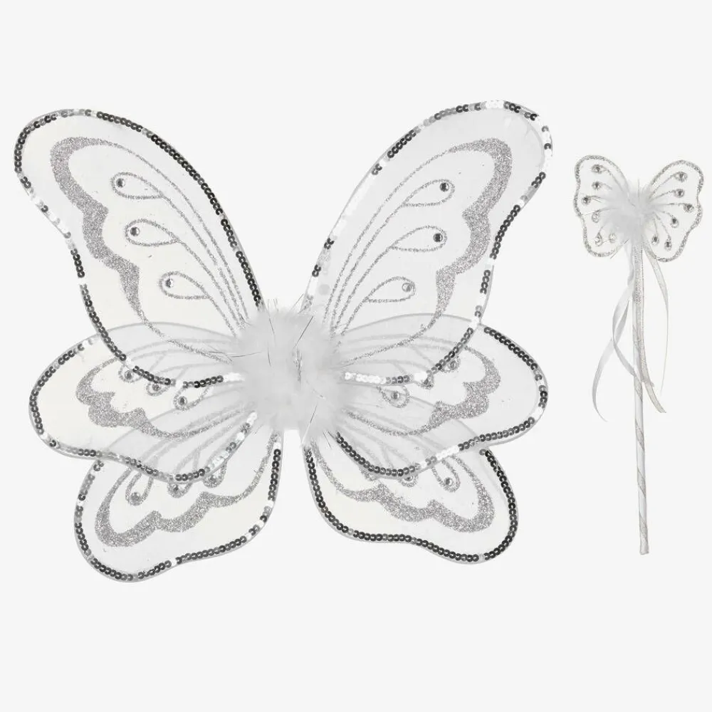 Dress Up by Design Costumes*Girls White Wings & Wand Dressing-Up Set