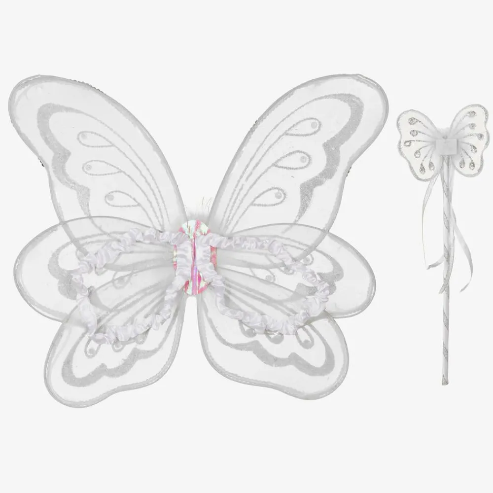 Dress Up by Design Costumes*Girls White Wings & Wand Dressing-Up Set
