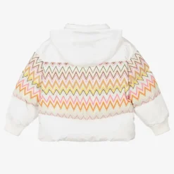 Missoni Coats & Jackets*Girls White Zigzag Down Puffer Jacket