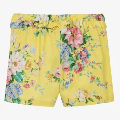 Rock Your Baby Shorts*Girls Yellow Cotton Floral Shorts