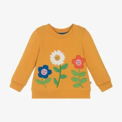 Frugi Tops*Girls Yellow Cotton Flower Sweatshirt