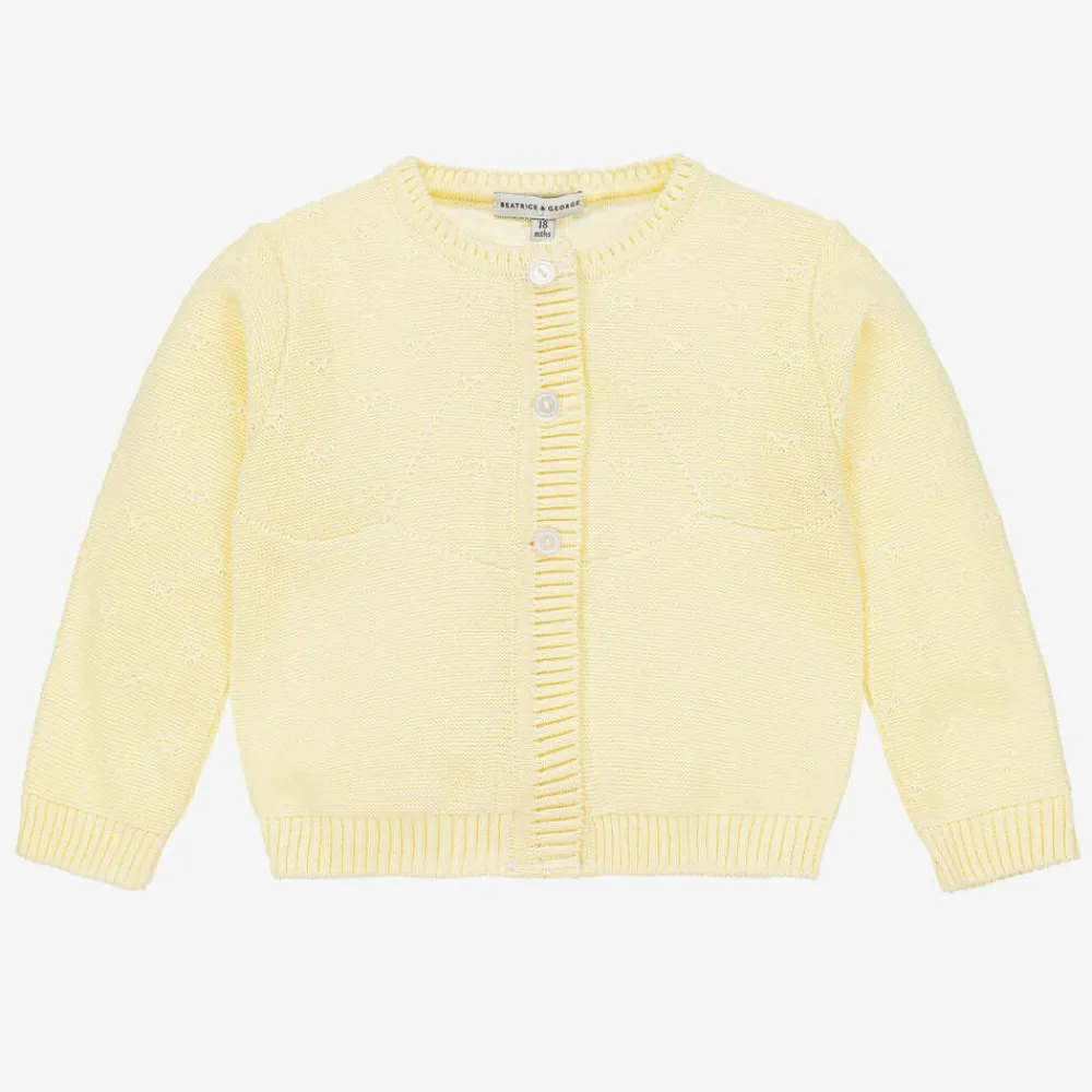 Beatrice amp; George Tops*Girls Yellow Cotton Knit Cardigan