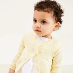 Beatrice amp; George Tops*Girls Yellow Cotton Knit Cardigan
