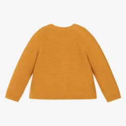 Frugi Tops*Girls Yellow Cotton Knit Rabbit Cardigan