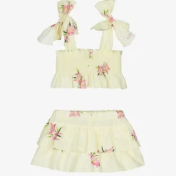 Phi Clothing Outfit Sets*Girls Yellow Cotton Skort Set