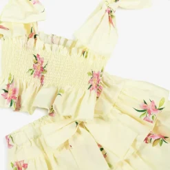 Phi Clothing Outfit Sets*Girls Yellow Cotton Skort Set