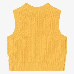 Molo Tops*Girls Yellow Knitted Wool Slipover Brilliance