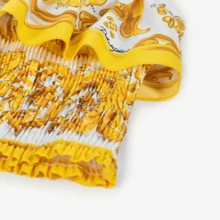 Dolce amp; Gabbana Tops*Girls Yellow Majolica Cotton Blouse