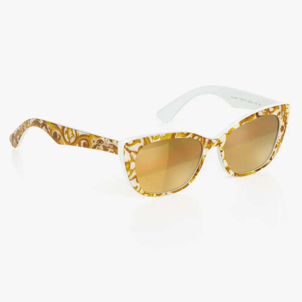 Dolce amp; Gabbana Clothing Accessories*Girls Yellow Majolica Print Sunglasses