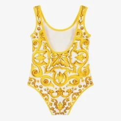 Dolce amp; Gabbana Swimwear|Swimwear*Girls Yellow Majolica Swimsuit