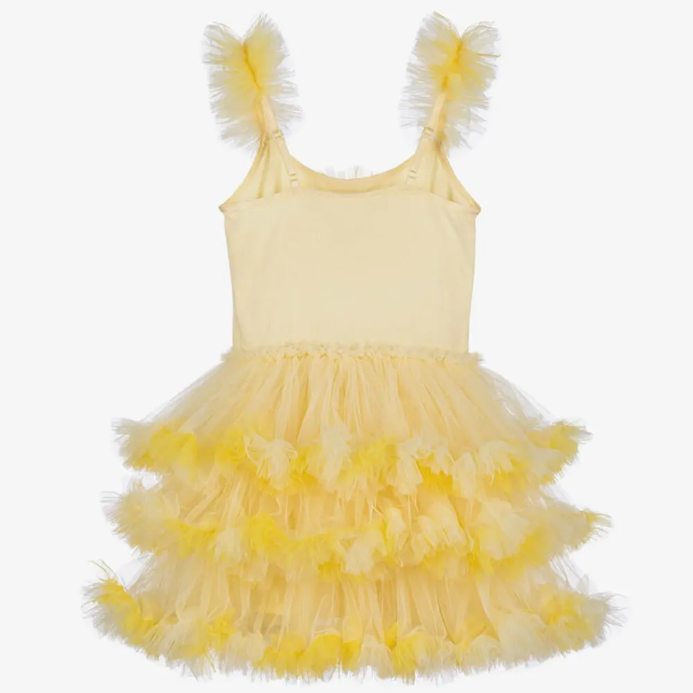 Tutu du Monde Gifts*Girls Yellow Smiling Face Tulle Dress