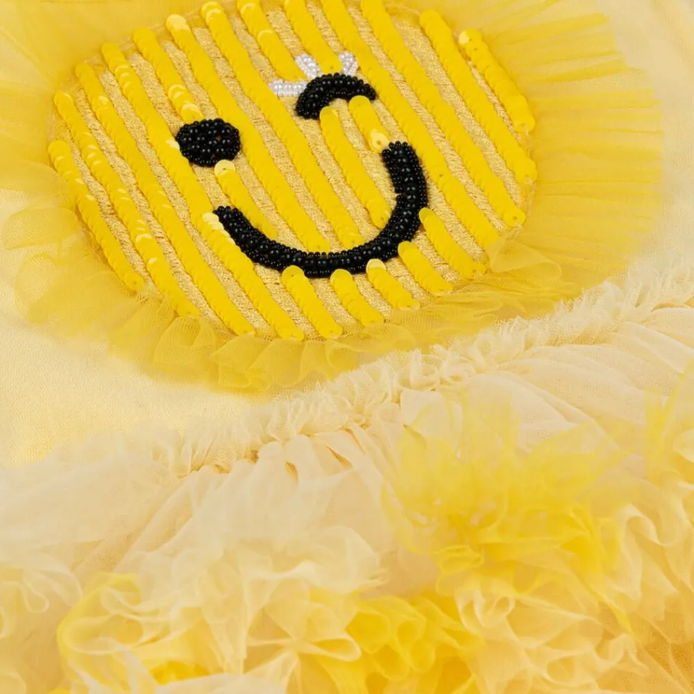 Tutu du Monde Gifts*Girls Yellow Smiling Face Tulle Dress
