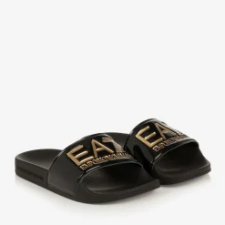 EA7 Emporio Armani Sliders|Sliders*Glossy Black EA7 Logo Sliders