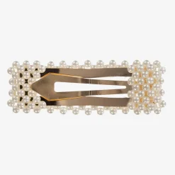Milledeux Hair Accessories*Gold & Pearl Hair Clip (8cm)
