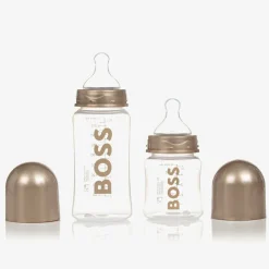 BOSS Gifts*Gold Baby Bottle & Dummy Set