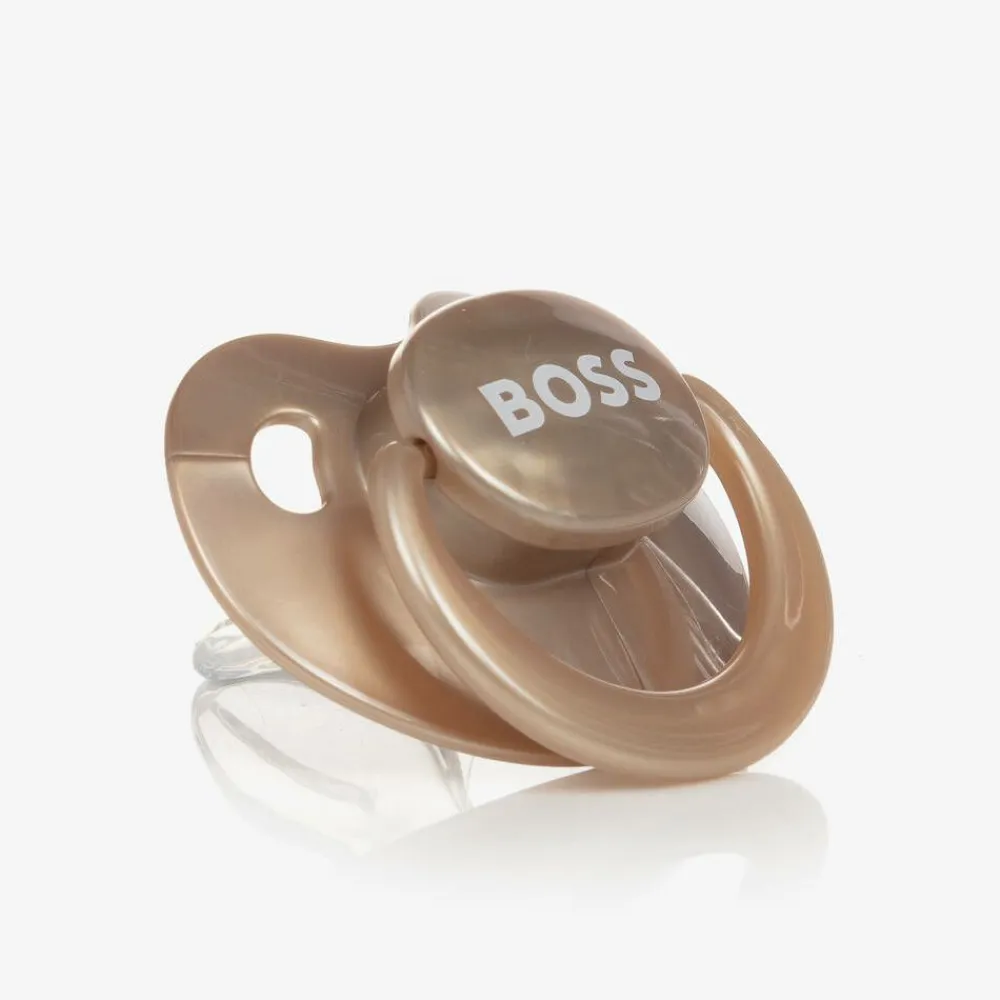 BOSS Gifts*Gold Baby Bottle & Dummy Set