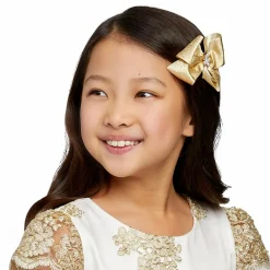 Cute Cute Hair Accessories*Gold Bow Hairclip (10cm)