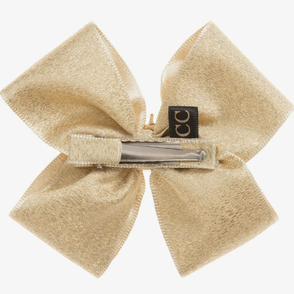 Cute Cute Hair Accessories*Gold Bow Hairclip (10cm)