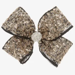 Cute Cute Hair Accessories*Gold Bow Hairclip (11cm)