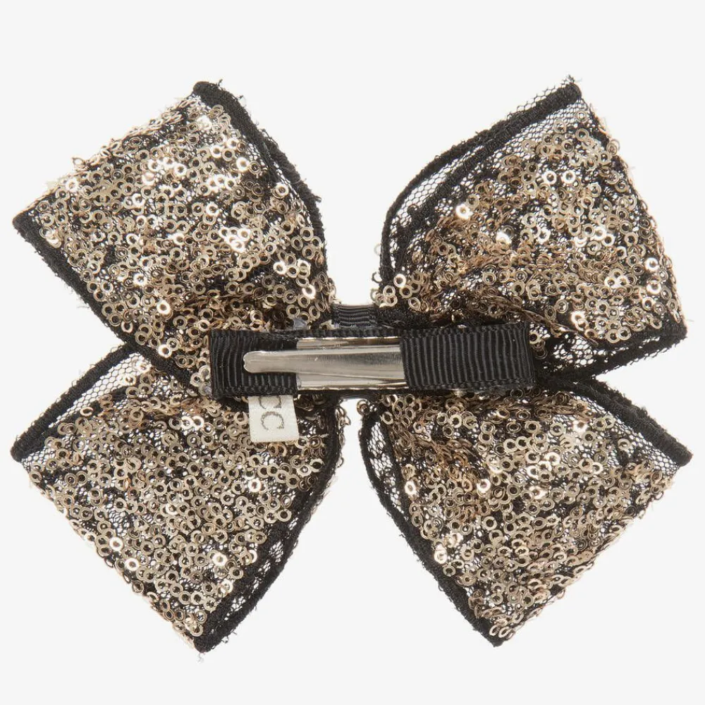 Cute Cute Hair Accessories*Gold Bow Hairclip (11cm)