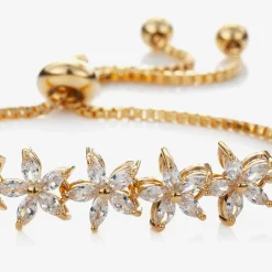 David Charles Jewellery*Gold Flower Diamanté Bracelet