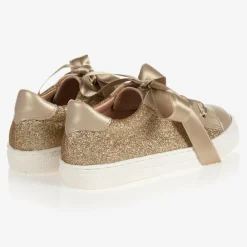 Childrens Classics Trainers|Trainers*Gold Glitter Leather Trainers
