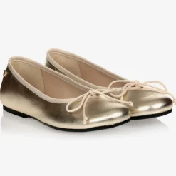 Manuela de Juan Pumps & Ballerinas|Pumps & Ballerinas*Gold Leather Ballerina Flats