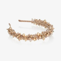 Sienna Likes To Party Hair Accessories*Gold Pearl & Crystal Hairband
