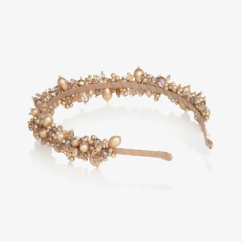 Sienna Likes To Party Hair Accessories*Gold Pearl & Crystal Hairband