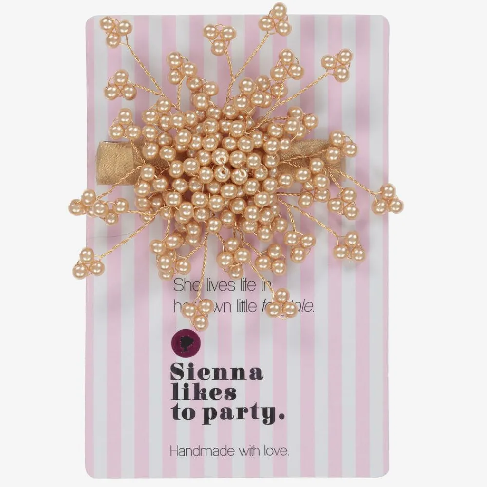 Sienna Likes To Party Hair Accessories*Golden Pearl Hair Clip (9cm)