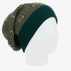 Gucci Hats*Green & Beige GG Wool Hat