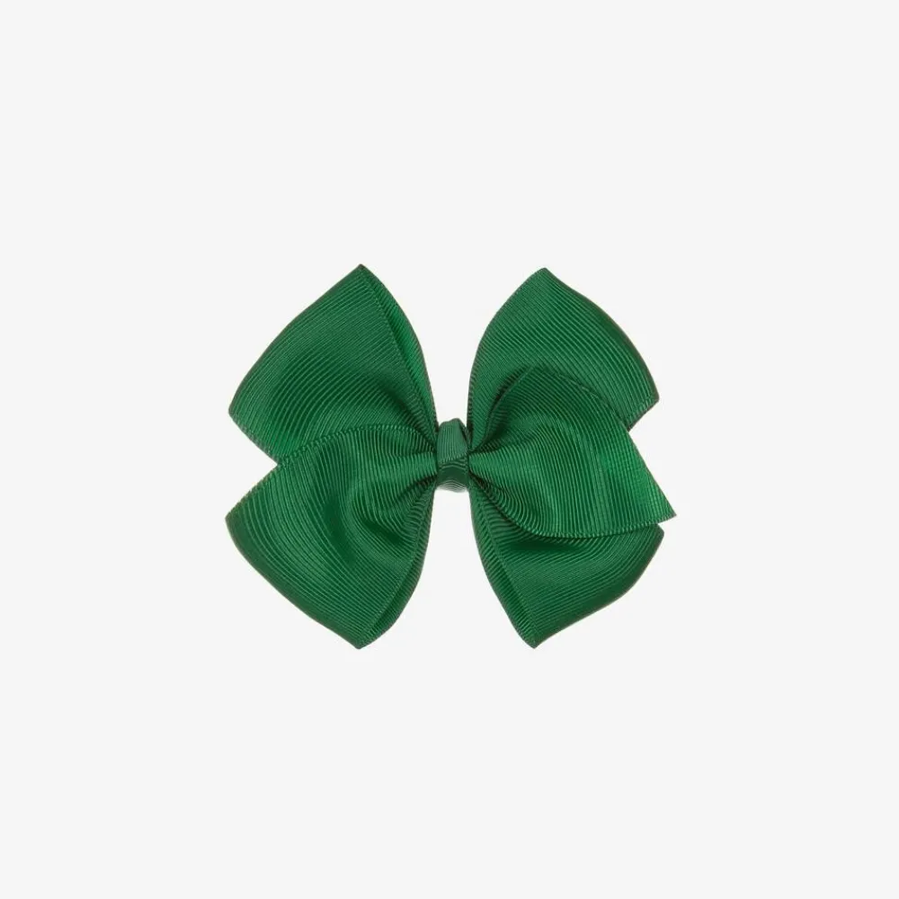 Bowtique London Hair Accessories*Green Bow Hair Clip (10cm) Forestgreen