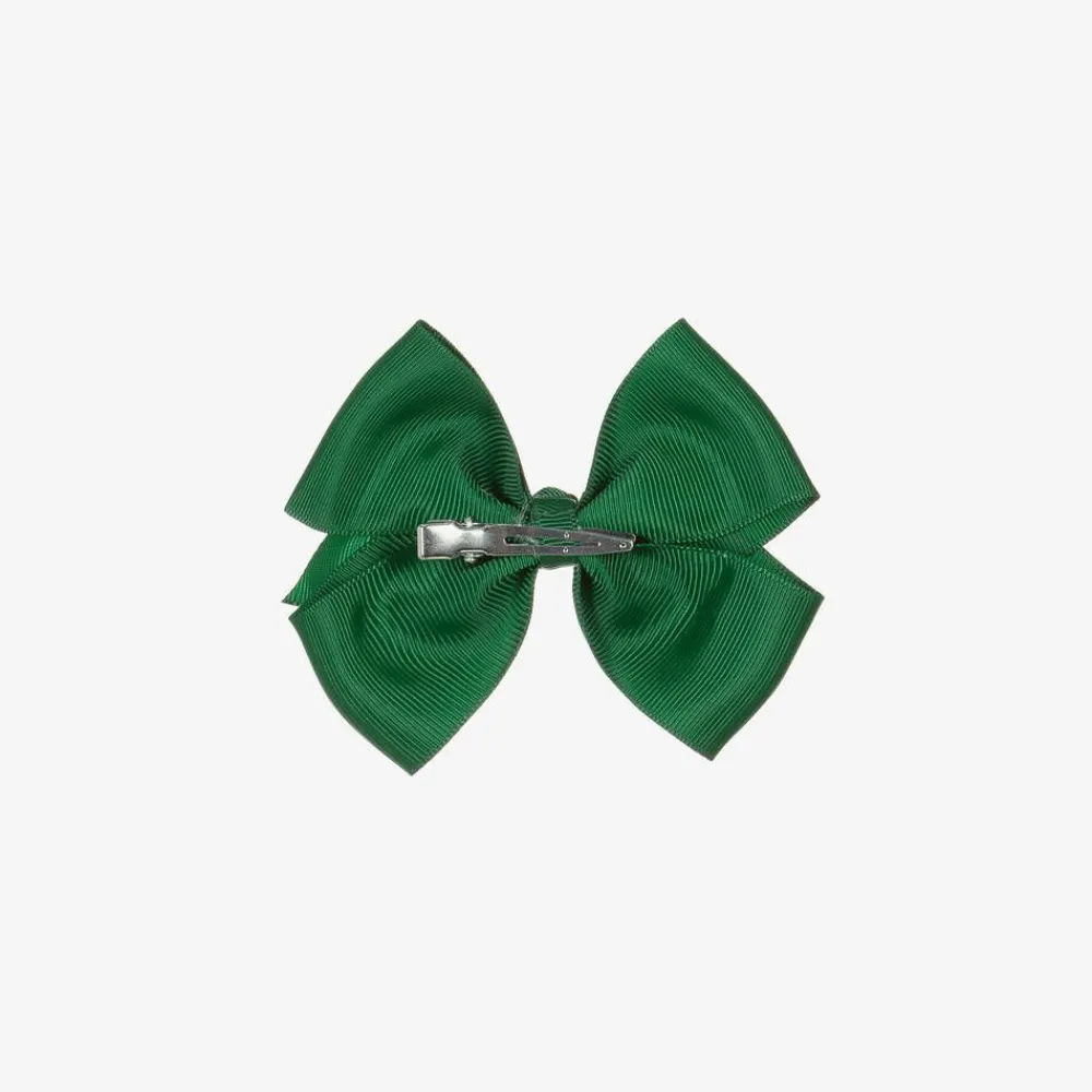 Bowtique London Hair Accessories*Green Bow Hair Clip (10cm) Forestgreen