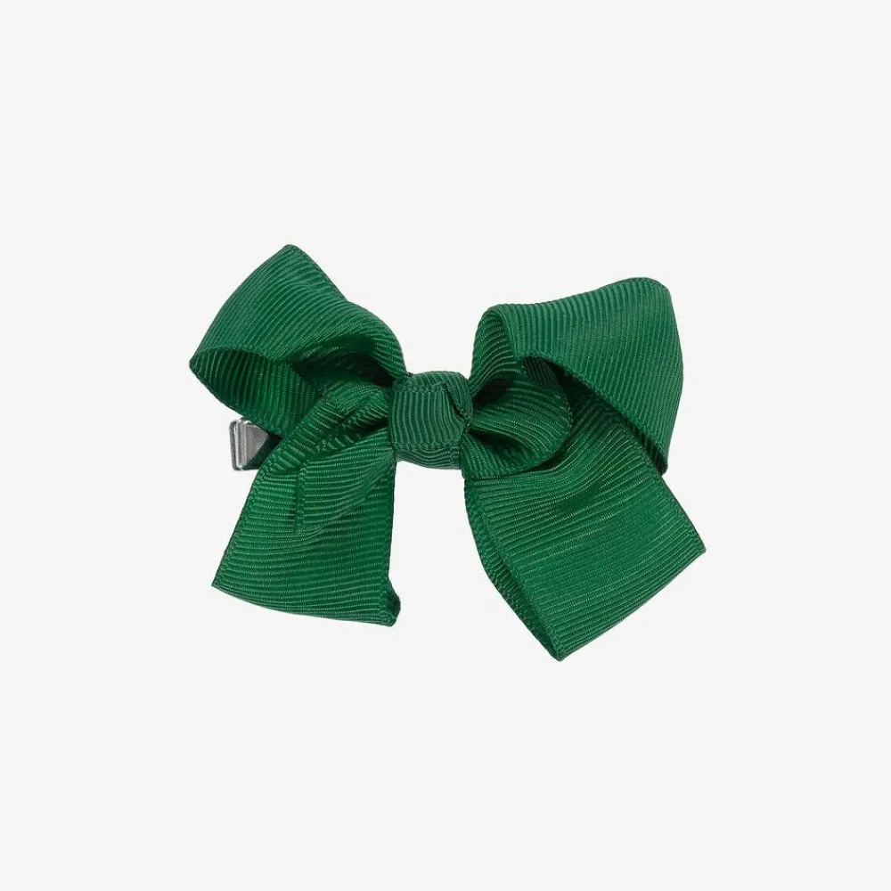 Bowtique London Hair Accessories*Green Bow Hair Clip (7cm) ForestGreen